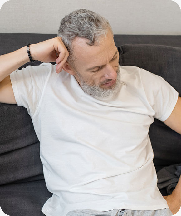 Mature man looking disappointed