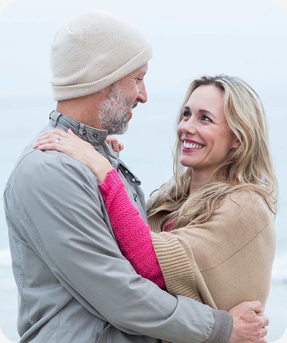 Couple smiling at each other